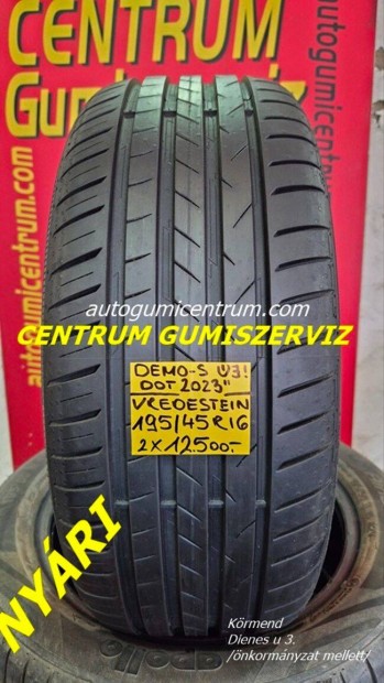 195/45r16 használt nyári gumi Vredestein 2db 12.500 Ft