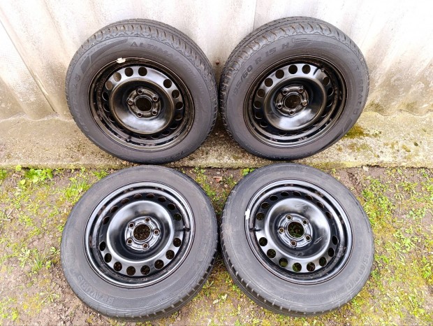 195/60 R15 ny�ri gumi 5x110 lemez felni 4 db Opel Saab