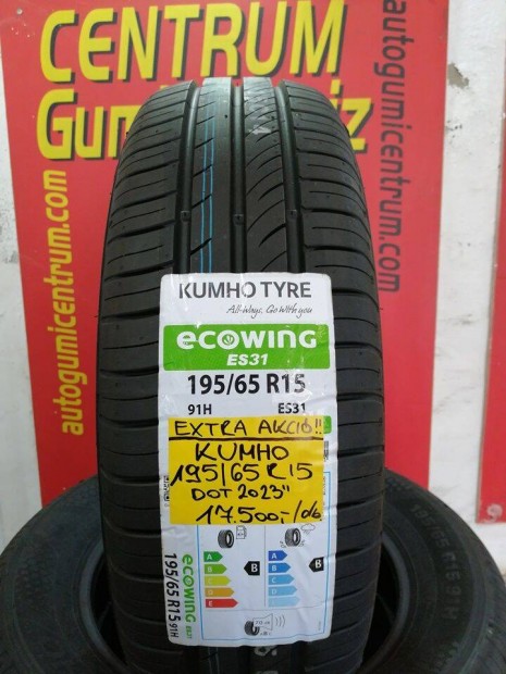 195/65R15 Kumho nyári gumi új. DOT 2023 17.500 Ft