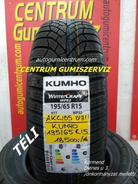 195/65R15 T WP52 Wintercraft Kumho tli