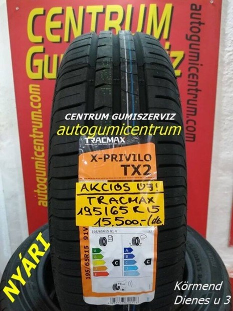 195/65r15 nyri gumi jak -Tracmax. 15.500 Ft