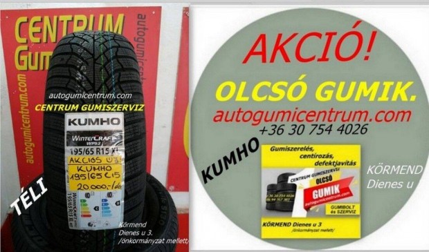 195/65r15 tli gumi jak -Kumho. 20.000 Ft