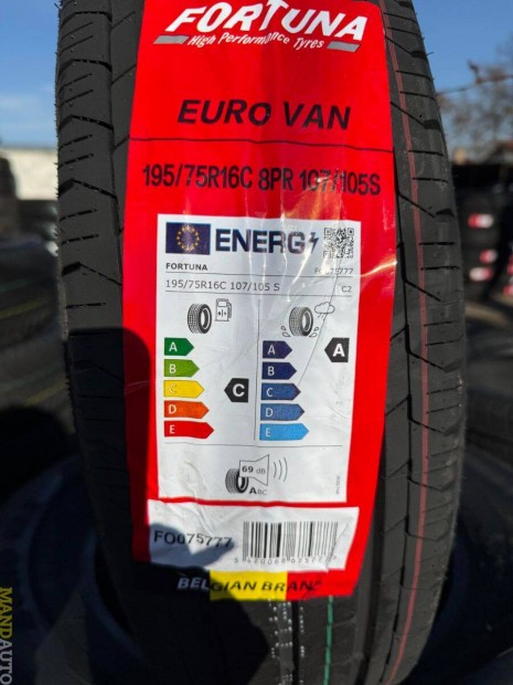 195/75R16C Fortuna Van.Új nyári gumi
