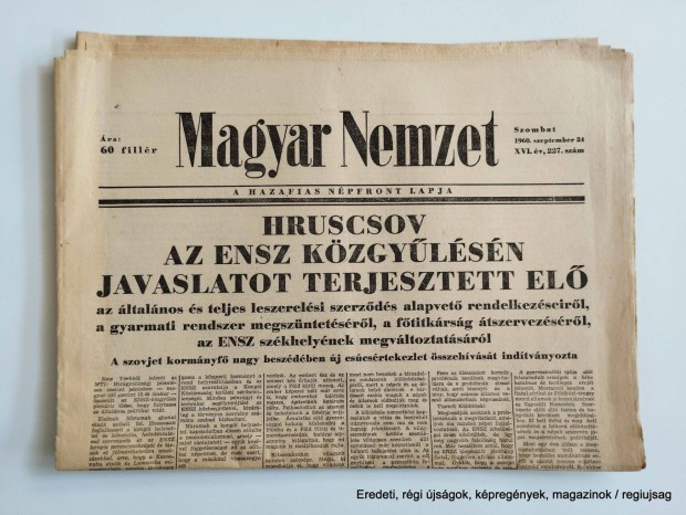 1960 szeptember 24 / Magyar Nemzet / jsg - Magyar