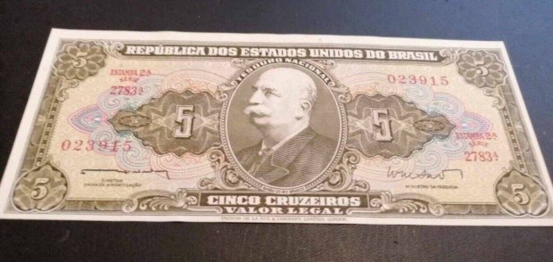 1962 / 5 Cruzeiros UNC Brazlia (PK)