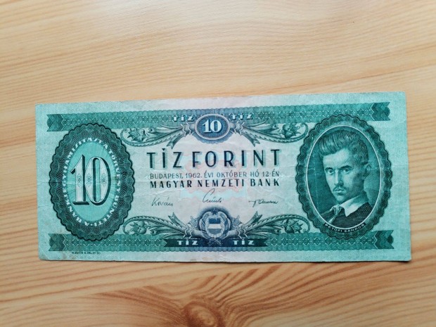 1962-es Petfi Papir 10 forintos