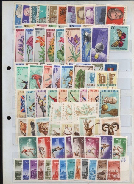 1966 v , Postatiszta Komplett Magyar vjrat Blyegei blokkal