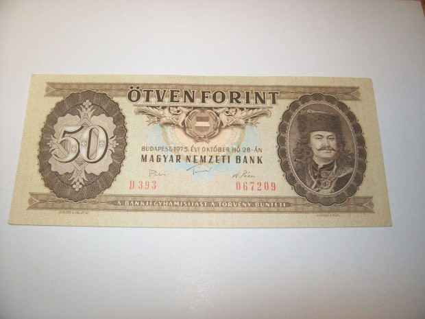 1975 vjrat 50 forintos. 393. Kp szerint