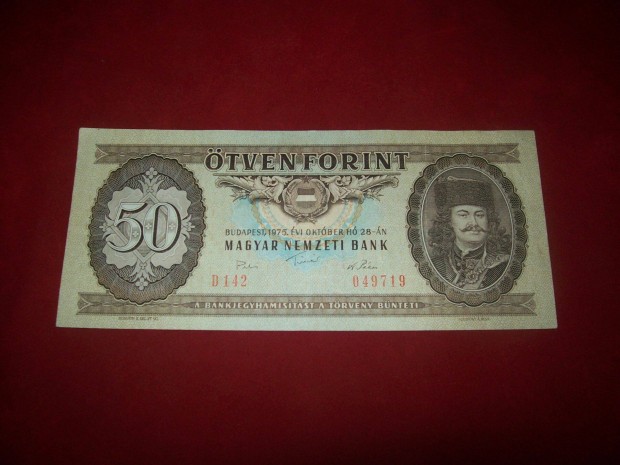 1975 vjrat 50 forintos. D142. Aki 2025 vben 50 ves