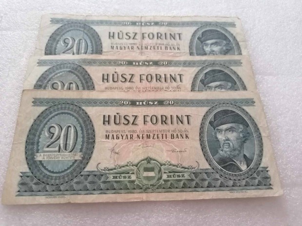 1980 / 3 db 20 Forint (MM)