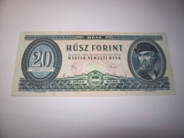 1980 vjrat 20 forintos. C396. Kp szerint