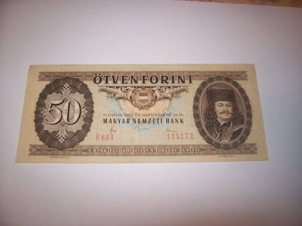 1980 vjrat 50 forintos. H604. Ritka. Kp szerint