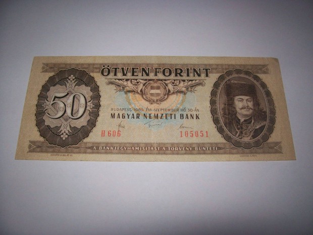 1980 évjáratú 50 forintos. H606. Ritka. Kép szerint