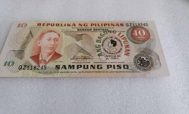 1981 / 10 Piso UNC Flp-szigetek (Pilipinas)