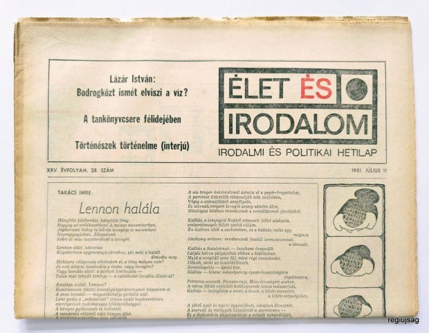 1981 jlius 11 / let s Irodalom / jsg - Magyar