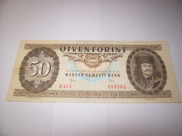 1983 vjrat 50 forintos. D434. Kp szerint