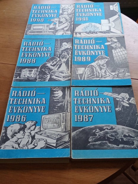 1986-1991 A rádiótechnika évkönyve 6db 10000ft óbuda