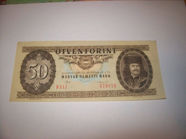 1986 vjrat 50 forintos. D111. Kp szerint