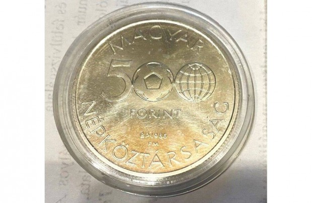 1986-os Labdarúgó VB Mexikó .640 ezüst érme, 500 Forintos címlet