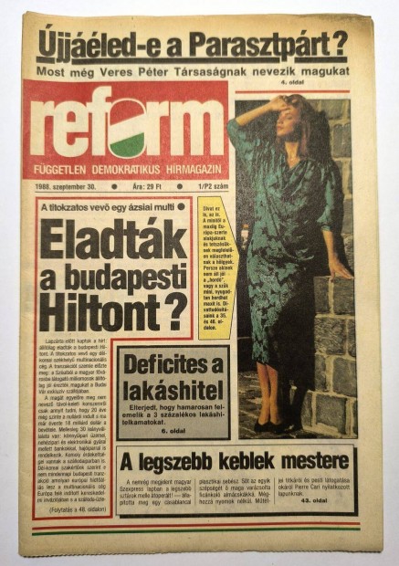 1988 szeptember 30 / reform / Szletsnapok lapjai