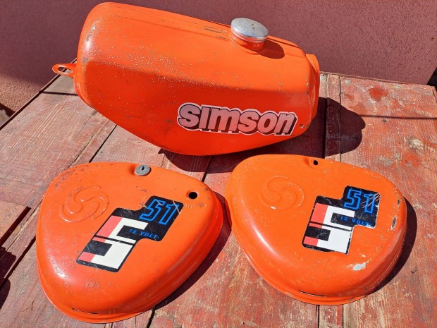 1990 Simson S51 gyri narancs vrs szn tank szett eredeti matrick