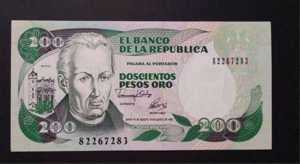 1992 / 200 Peso UNC Kolumbia (WW)