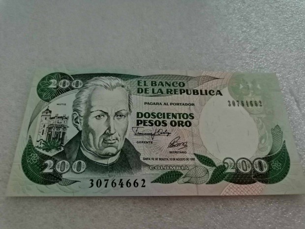 1992 / 200 Pesos Oro UNC Colombia (VV)