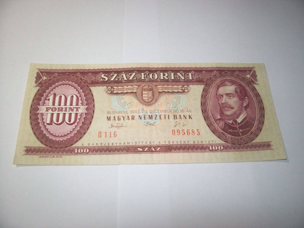 1993 évjáratú 100 forintos. B116. Kép szerint