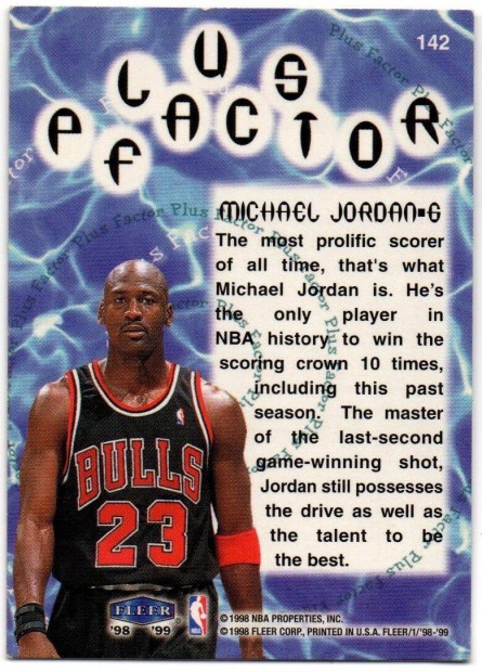 1998-99 Fleer Tradition Plus Factor Michael Jordan #142