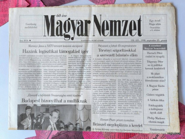 1998 szeptember 25 / Magyar Nemzet / jsg - Magyar