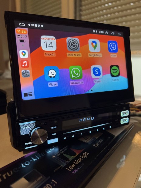 1Din Motoros Autrdi multimdia Hifi fejegysg GPS wifi Carplay 