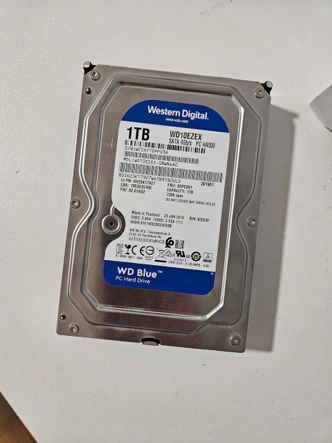 1TB HDD Western Digital Blue 3.5 WD10Ezex 64MB SATA3