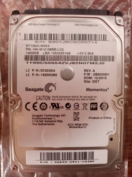 1TB Seagate Momentus Samsung Spinpoint laptop hdd 2.