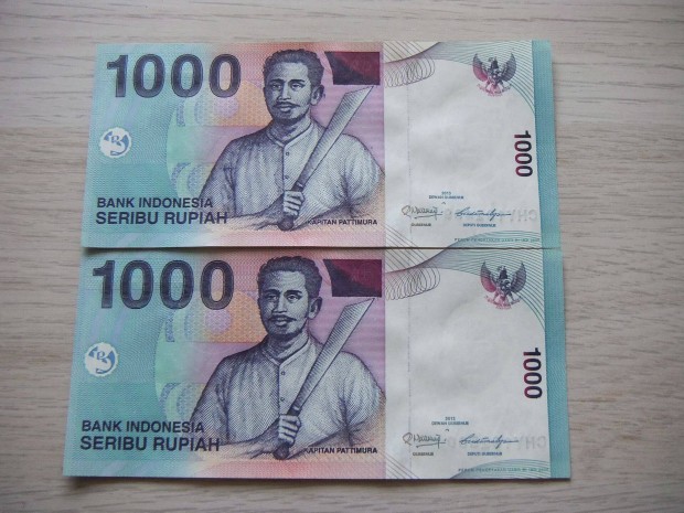 1.000 Rpia 2 db Sorszmkvet Indonzia 2013