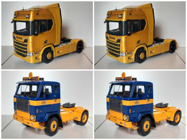 1:18-as kamion modell Volvo Scania