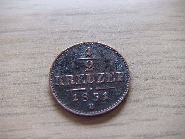 1/2 Krajcár 1851 ( B ) Ausztria