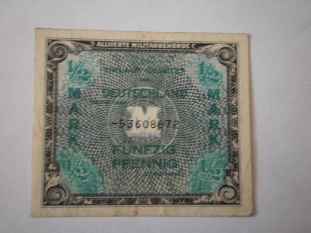 1/2 Mark Fnfzig Pfennig paprpnz 1944 elad