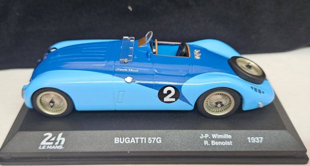 1:43 1/43 Bugatti 57G, No.2, Le Mans 24H, Wimille/Benoist - 1937 - Ixo