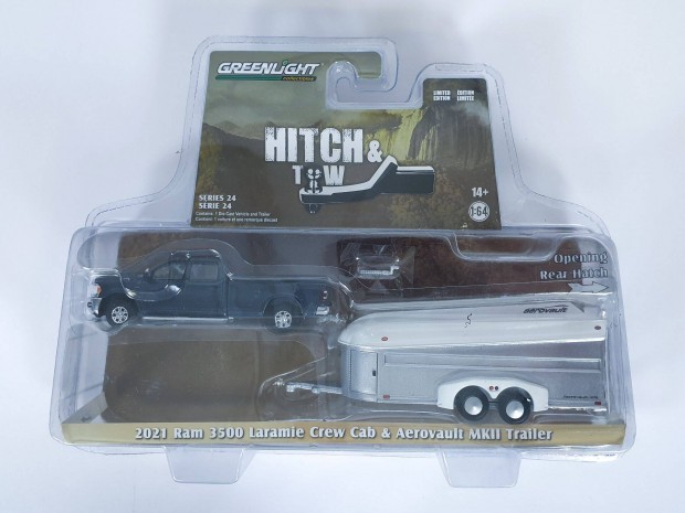 1:64 1/64 Greenlight Dodge RAM 3500 + Aerovault trailer j