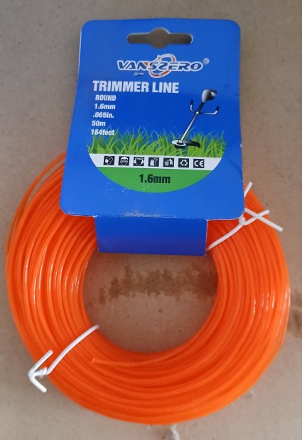1.6 mm vastag 50 méter hosszú szegélynyíró damil újonnan