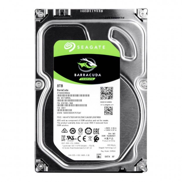 1 db Seagate Barracuda ST8000DM004 HDD 8 TB