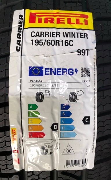 1 db Új Pirelli Winter Carrier - 195/60 R16C 99T téli gumi