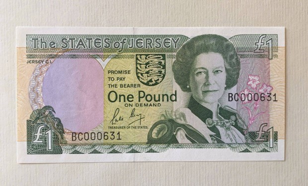 1 font Jersey 1989 II. Erzsbet hajtatlan UNC bankjegy - gyjti darab