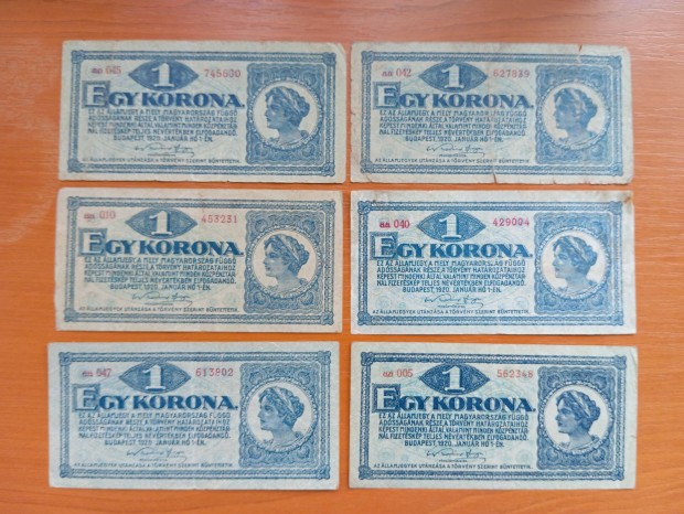 1 korona 1920 - 1.000.- /db