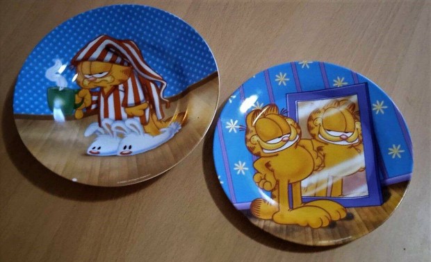 1 lapos + 1 mly Garfield figurs porceln tnyr