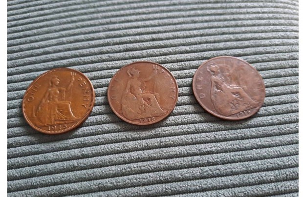 1 penny 1916, 1918, 1945