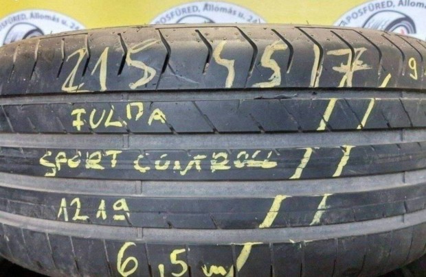 1db 215/45 r17 Fulda Sport Controll nyári 2019 6,5mm 15000 Ft