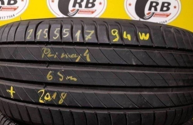 1db 215/55 r17 Michelin Primacy 4 2018 6.5mm 25 000 Ft