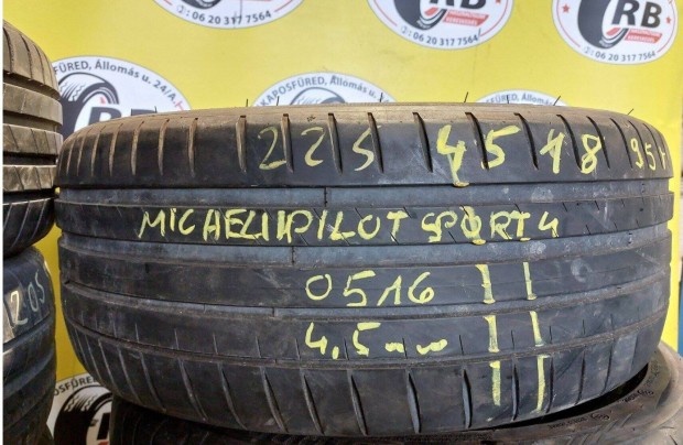 1db 225/45 r18 Michelin Pilot Sport 4 nyri 2016 4,5mm 8000 Ft
