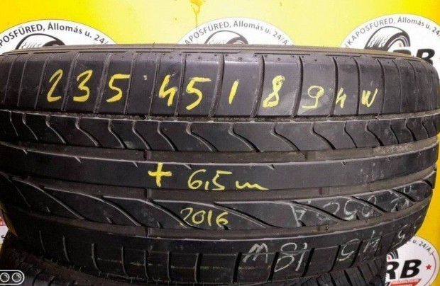 1db 235/45 r18 Bridgestone nyri 2016 6.5mm 15 000 Ft